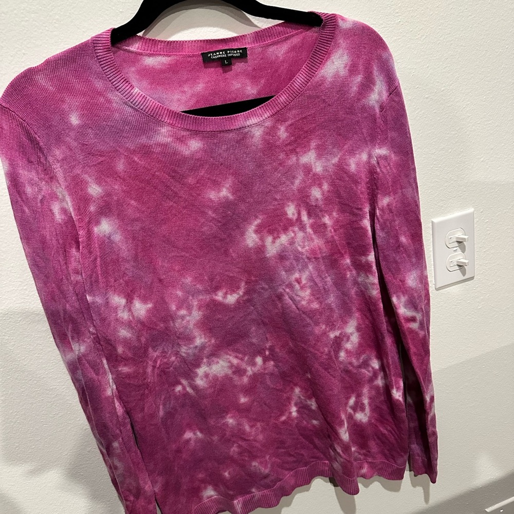 JEANNE PIERRE Magenta Tie-Dye cashmere blend Sweatshirt